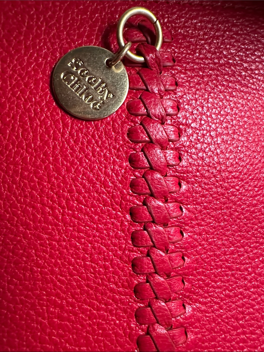 NWOT AUTHENTIC See by Chloé Red Tilda Crossbody,Chic Braided Phone Pouch -COA - Picture 13 of 14